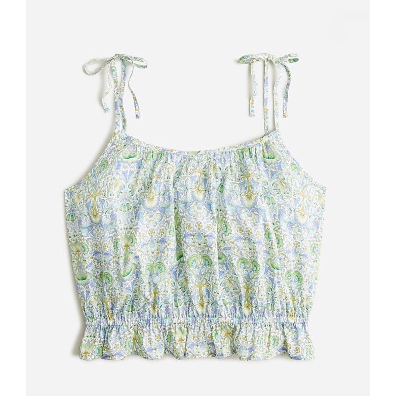 J. Crew Liberty Of London Lodden Organic Cotton Ruffle-Waist Tank, Sz M
